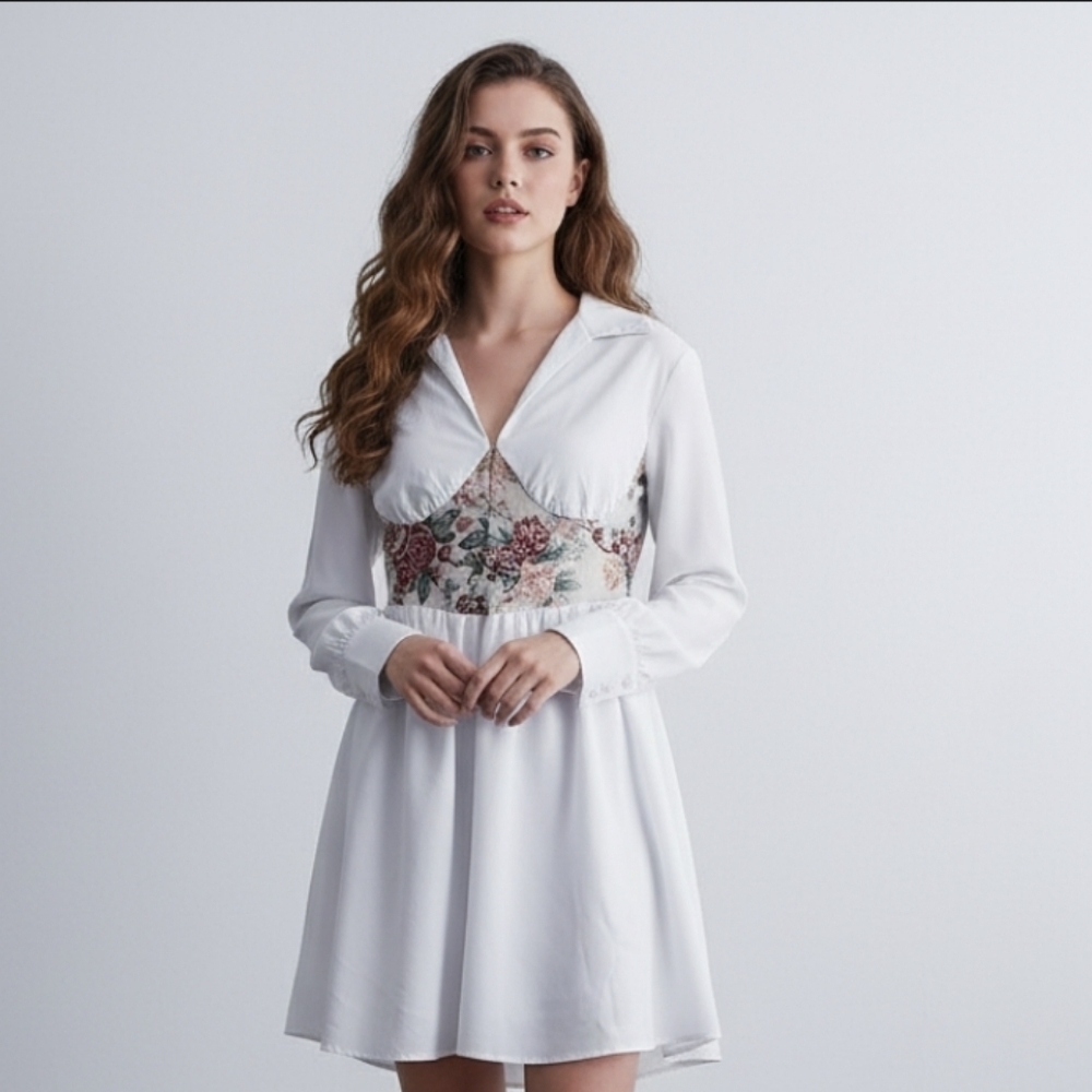 Cider Mini Upholstery V-Neckline Corset Dress